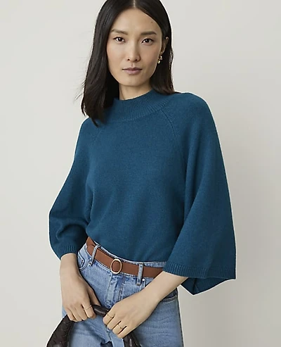 Ann Taylor Wide Sleeve Mock Neck Sweater Women's