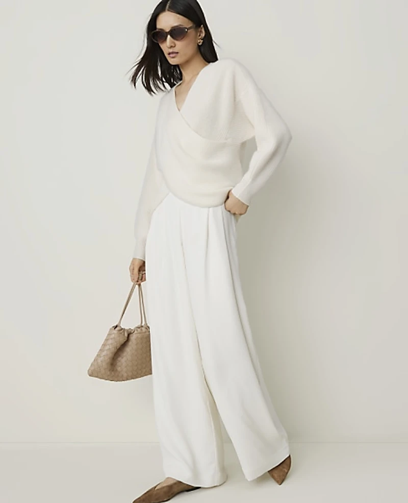 Ann Taylor The Statement Palazzo Pant Winter White Women's