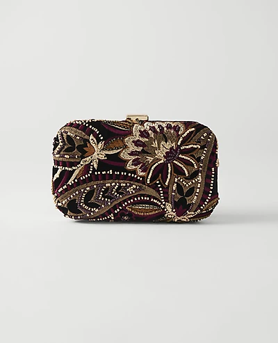 Ann Taylor Beaded Clutch Black Women's