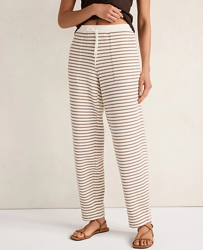 Ann Taylor Haven Well Within Cotton Blend Textured Barrel Leg Pants Chestnut Brown Women's