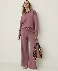 Ann Taylor Weekend Easy Wide-Leg Pant CloudPlush Deep Rosy Tan Women's