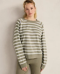 Ann Taylor Haven Well Within Organic Cotton Interlock Everyday Sweatshirt Vetiver Women's