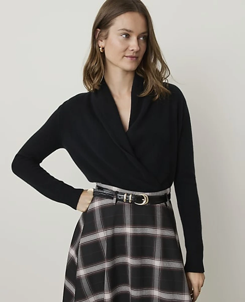 Ann Taylor Cashmere Shawl Collar Sweater Women's