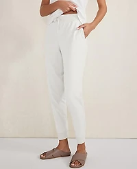 Ann Taylor Haven Well Within Organic Cotton Interlock Joggers White Women's