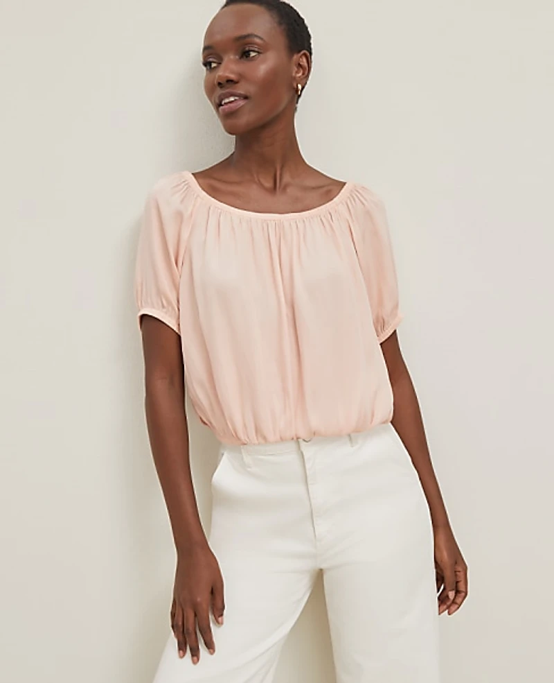 Ann Taylor Bubble Hem Top Women's