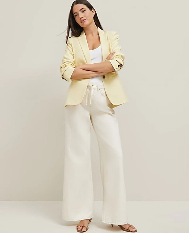 Ann Taylor The Drawstring Slouchy Jean Ivory Women's