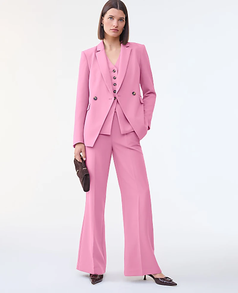 Ann Taylor The Petite Cutaway Blazer Fluid Crepe Smokey Rose Women's