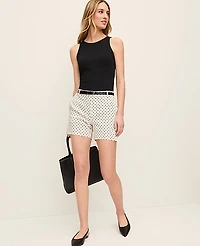 Ann Taylor The Mid Short Polka Dot Winter White Women's