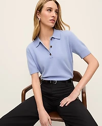 Ann Taylor Cashmere Polo Sweater Women's