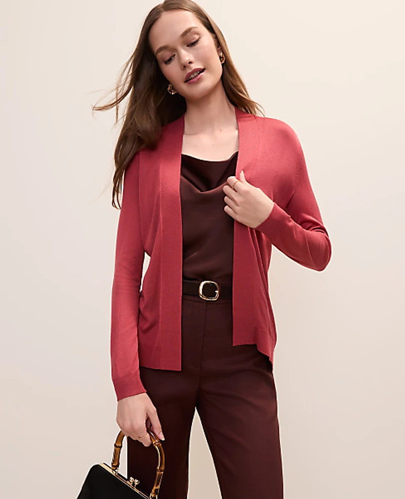 Ann Taylor Essential Open Cardigan Women's