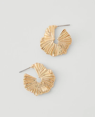 Ann Taylor Textured Hoop Earrings Goldtone Women's
