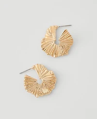 Ann Taylor Textured Hoop Earrings Goldtone Women's