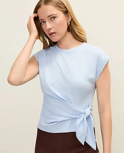 Ann Taylor Tie Waist T-Shirt Women's