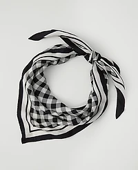 Ann Taylor Gingham Silk Scarf Black Women's