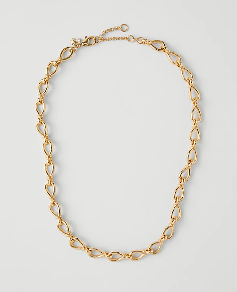 Ann Taylor Chain Link Necklace Goldtone Women's