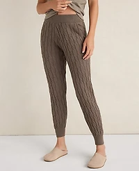 Ann Taylor Haven Well Within Organic Cotton Cashmere Cable Joggers Size Medium Saddle Brown Women's