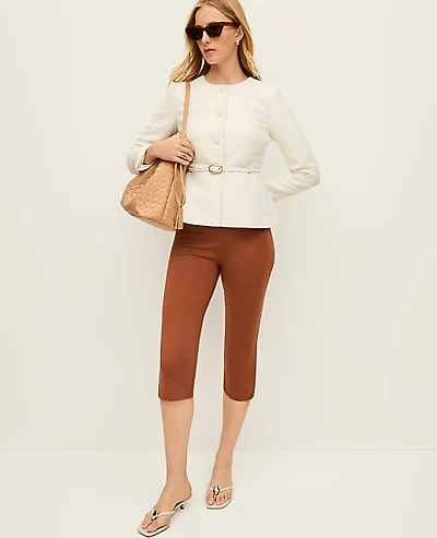Ann Taylor The Petite Capri Pant in Ponte Size XS Tortoise Shell Brown Women's
