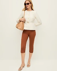 Ann Taylor The Petite Capri Pant in Ponte Size XS Tortoise Shell Brown Women's
