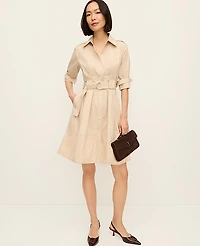 Ann Taylor Flare Pocket Shirtdress Cool Sesame Women's