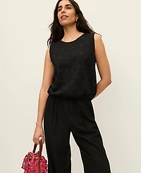 Ann Taylor Eyelet Bubble Hem Top Women's