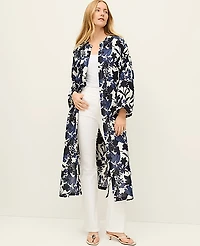 Ann Taylor Floral Belted Kimono Night Sky Women's