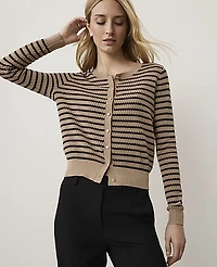 Ann Taylor The Petite Striped Cardigan Women's