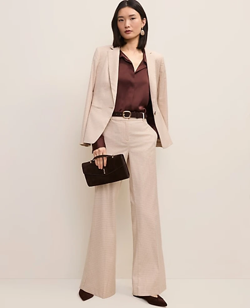 Ann Taylor The Petite Jayne Trouser Houndstooth Neutral Blend Women's