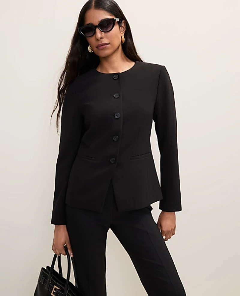 Ann Taylor Petite Split Hem Jacket Fluid Crepe Women's