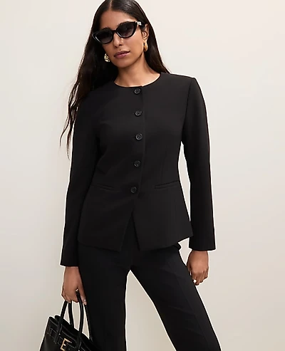 Ann Taylor Petite Split Hem Jacket Fluid Crepe Women's