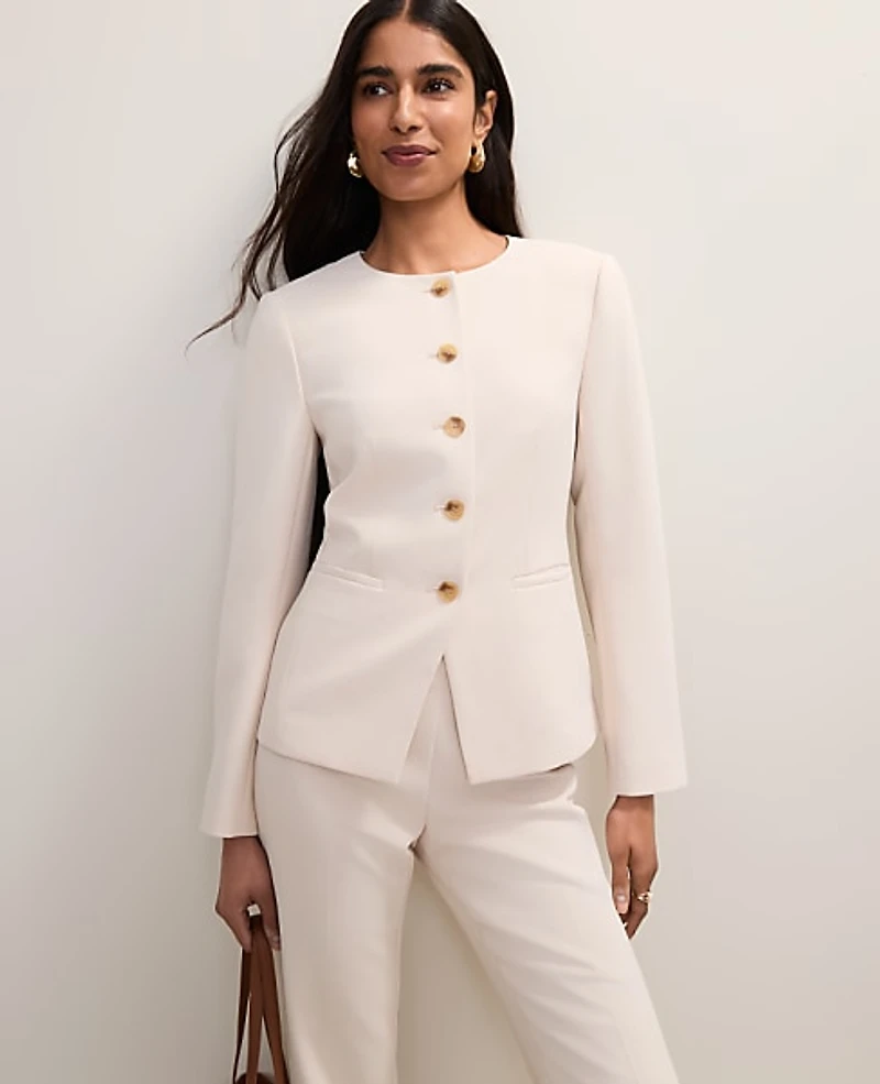 Ann Taylor Petite Split Hem Jacket Fluid Crepe Women's