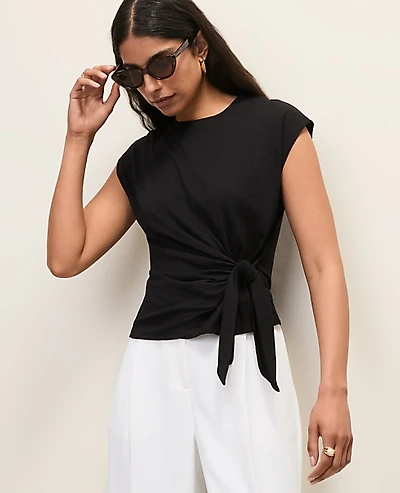 Ann Taylor Petite Tie Waist T-Shirt Women's