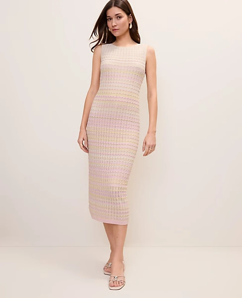 Ann Taylor Petite Ombré Crochet Sweater Dress Pirouette Women's