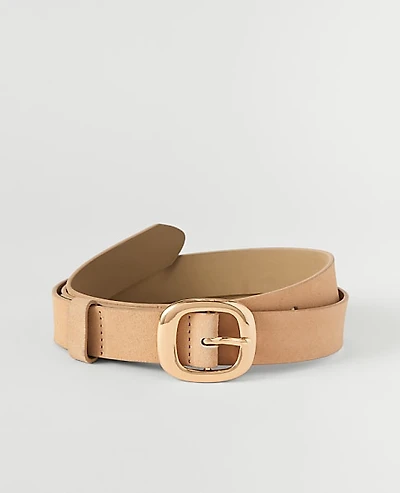 Ann Taylor Suede Square Buckle Belt Women's