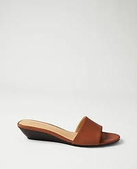 Ann Taylor Weekend Leather Wedge Sandal Smoked Paprika Women's
