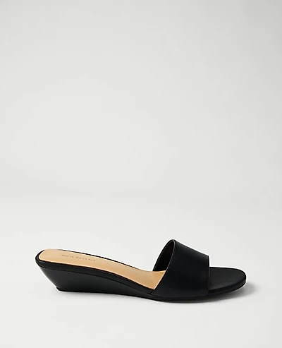 Ann Taylor Weekend Leather Wedge Sandal Women's