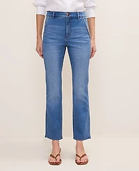 Ann Taylor The Cropped Boot Jean — Curvy Fit Venice Blue Medium Women's