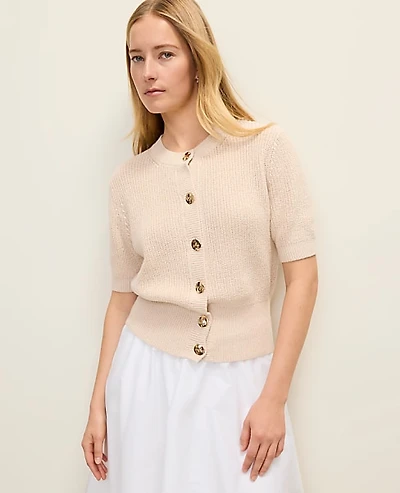 Ann Taylor Petite Elbow Sleeve Cardigan Women's