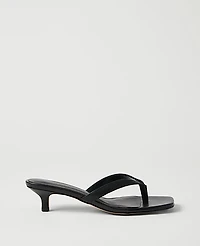 Ann Taylor Leather Kitten Heel Sandal Size 9 Black Women's