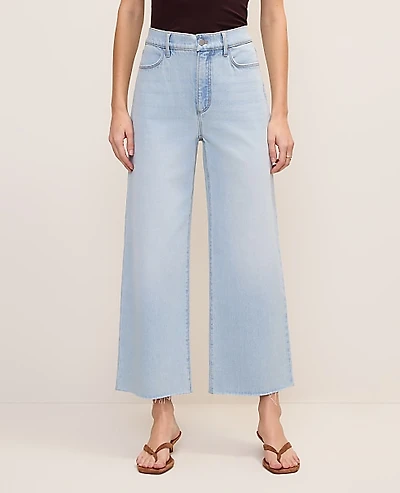 Ann Taylor The Wide-Leg Crop Jean — Curvy Fit Lunar Wash Women's
