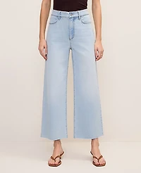 Ann Taylor The Wide-Leg Crop Jean — Curvy Fit Lunar Wash Women's