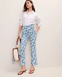 Ann Taylor The Petite Flare Ankle Pant Floral Print Sea Haze B Women's