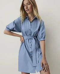 Ann Taylor Weekend Collared Shirtdress Sea Haze Women's