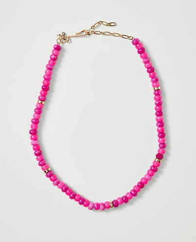 Ann Taylor Beaded Statement Necklace Goldtone Women's