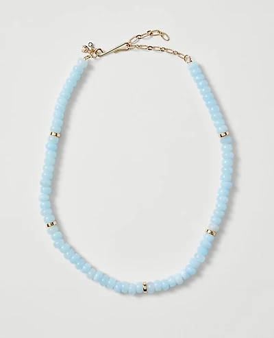Ann Taylor Beaded Statement Necklace Turquoise Ocean Women's