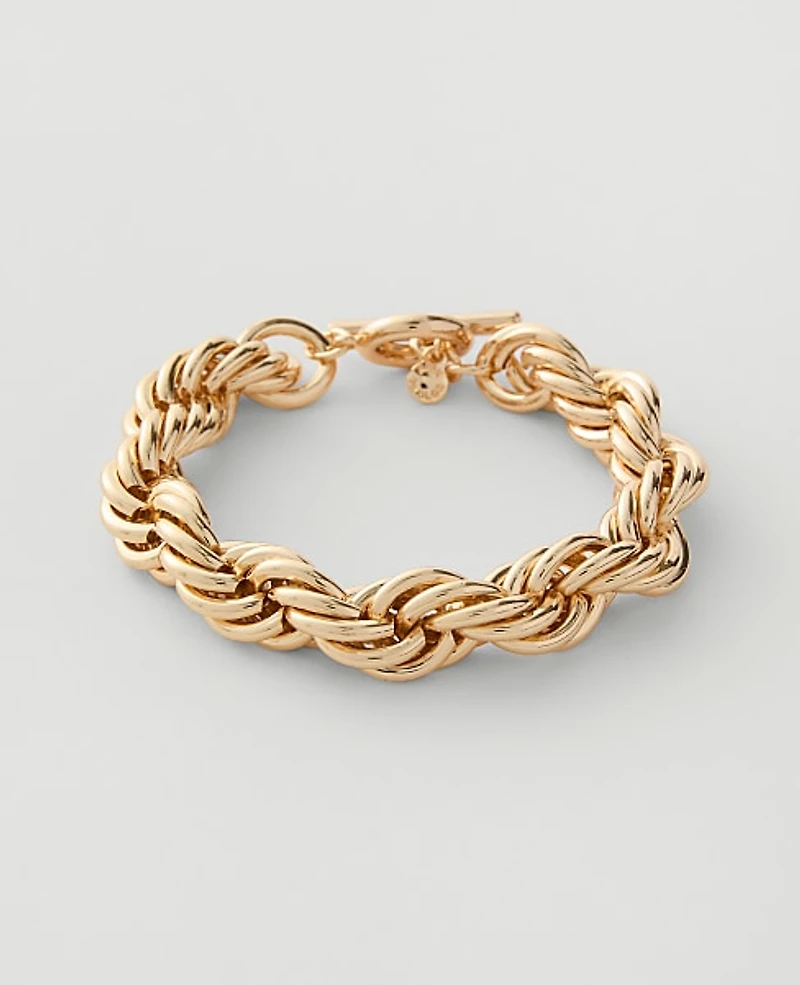 Ann Taylor Twisted Chain Bracelet Goldtone Women's