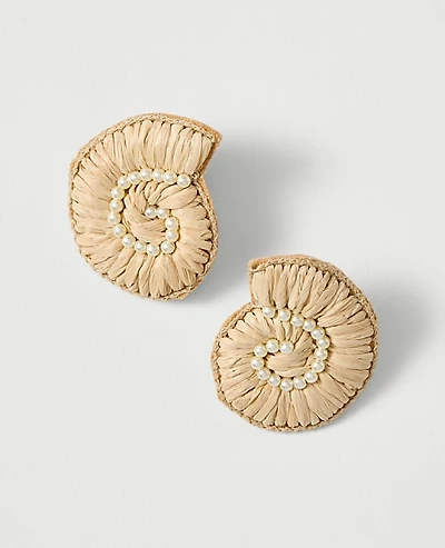 Ann Taylor Threaded Conch Pearl Earrings Natural Women's