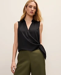Ann Taylor Petite Tie Waist Blouse Women's