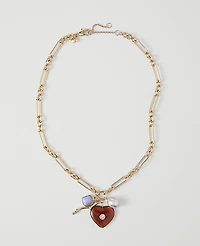 Ann Taylor Pendant Charm Necklace Goldtone Women's