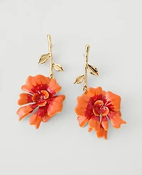 Ann Taylor Flower Statement Drop Earrings Aperol Women's