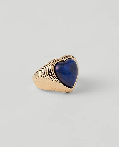 Ann Taylor Stone Heart Ring Goldtone Women's
